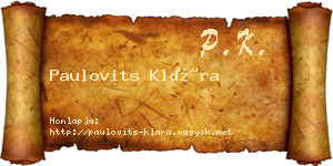 Paulovits Klára névjegykártya