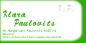 klara paulovits business card